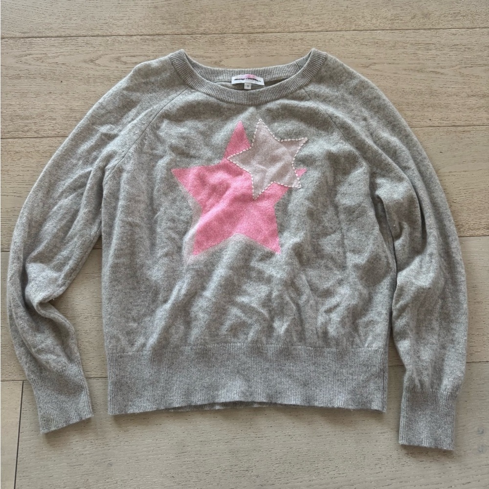 White + Warren Cashmere Intarsia multi Star Sweater - Picture 5 of 8